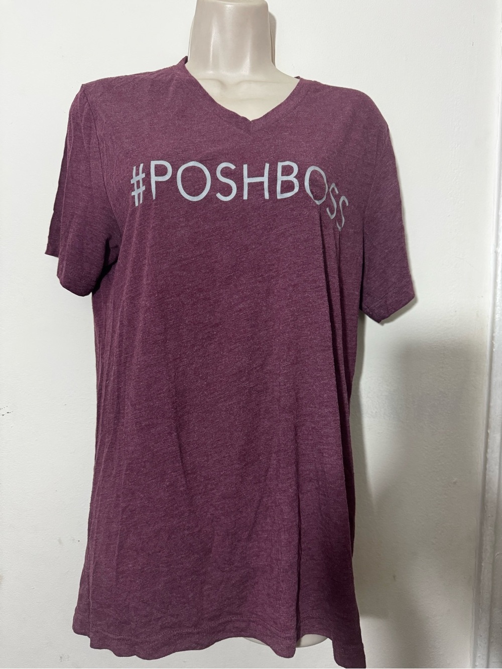 Gildan #POSHBOSS V-Neck Tee - Plum